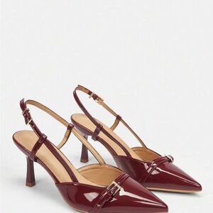 Elegant Burgundy Kitten Heels